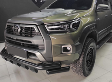 Load image into Gallery viewer, AWD 4X4 - TOYOTA HILUX - BLACK STAINLESS STEEL NUDGE BAR