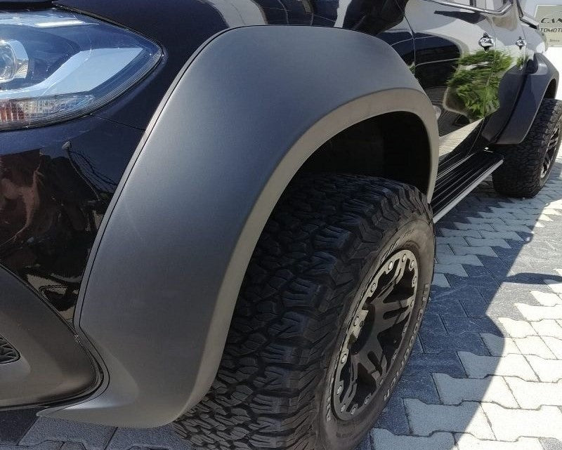 SATIN MATTE BLACK FENDER FLARES SUITS MERCEDES BENZ X-CLASS - EXTRA LARGE 7.5cm wide