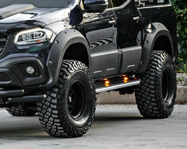 SATIN MATTE BLACK FENDER FLARES SUITS MERCEDES BENZ X-CLASS 4.5cm wide